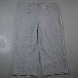 Nygard Slims Large 14/16 White Sailor‎ Pull On Cropped Dress Womens Pants